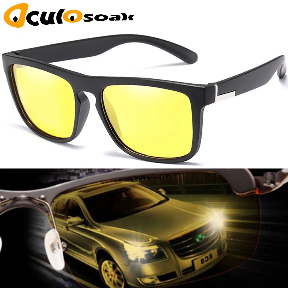 

Hot Sale TR90 Polarized Sunglasses with Case Women Square Driving Sun glasses Men UV400 Night Vision Gafas de sol