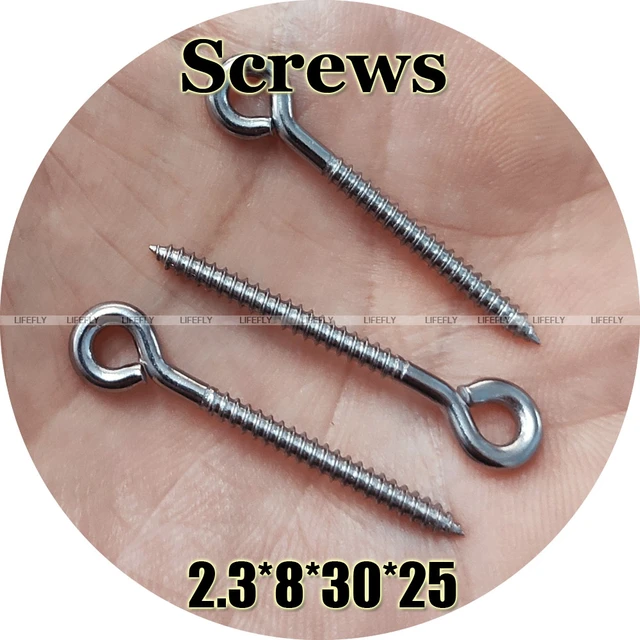 2.3*8*30*25 / 50 Screws, Stainless Steel, Closed Eye, Plug Hardware, Jerk  Baits, Lure Making, Fishing - AliExpress