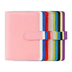 Cahier de voyage A5/A6 en PU, macaron à paillettes Laser, reliure de couverture à feuilles mobiles, pour Journal de voyage 