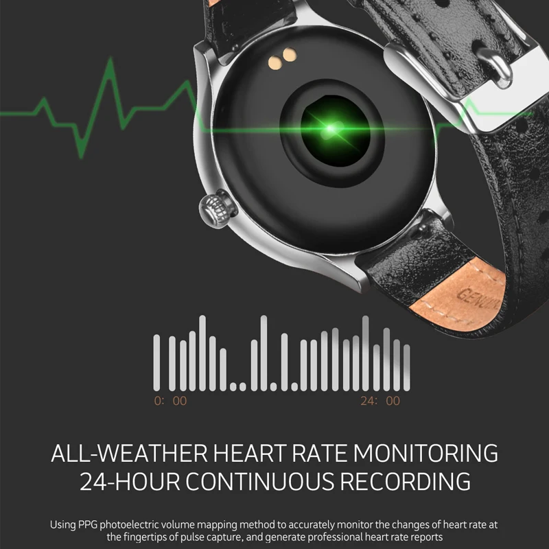 ESSEED M8 smart bracelet IP68 Waterproof leather smart watch women fitness tracker Heart Rate Monitor replace strap smart band