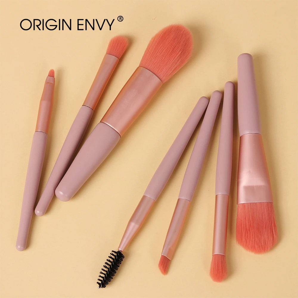 ORIGIN ENVY 7Pcs Makeup Brushes Foundation Brush Wooden Handle Soft Hair Makeup Set Brush Portable Beauty Tool Beauty