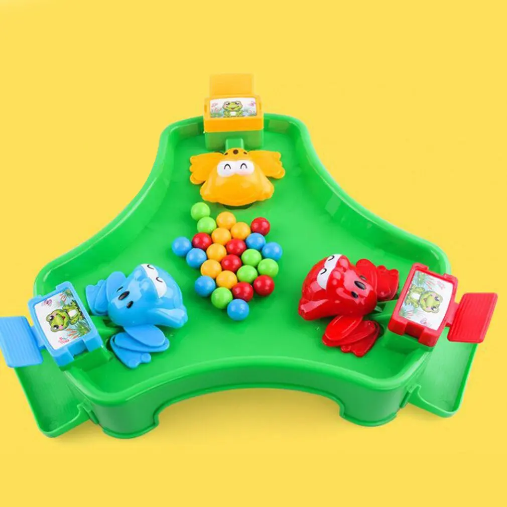 Забавная голодная лягушка, поедающая бобы, настольные игры, игрушки для детей, Интерактивная настольная игра, семейные развивающие подарки для детей - Цвет: 3frogs 18beans