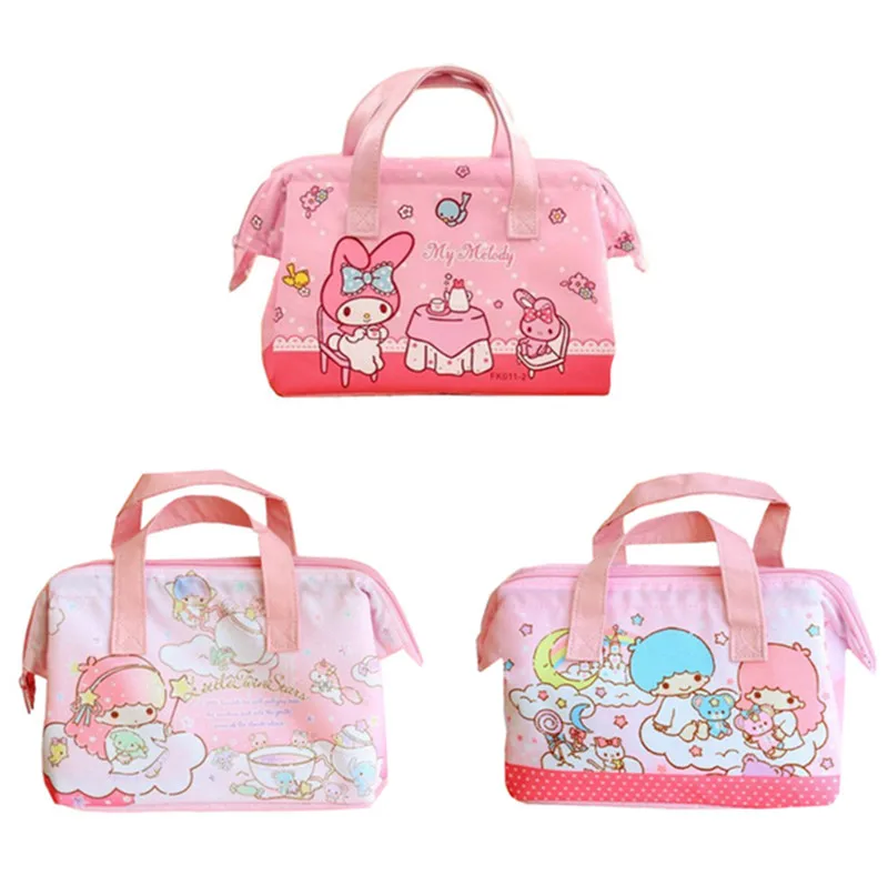 Lindo bolsa de almuerzo para niños la escuela de las niñas y las mujeres térmica bolsas de Anime de dibujos animados Rosa caja de almuerzo bolsa de Picnic de comida