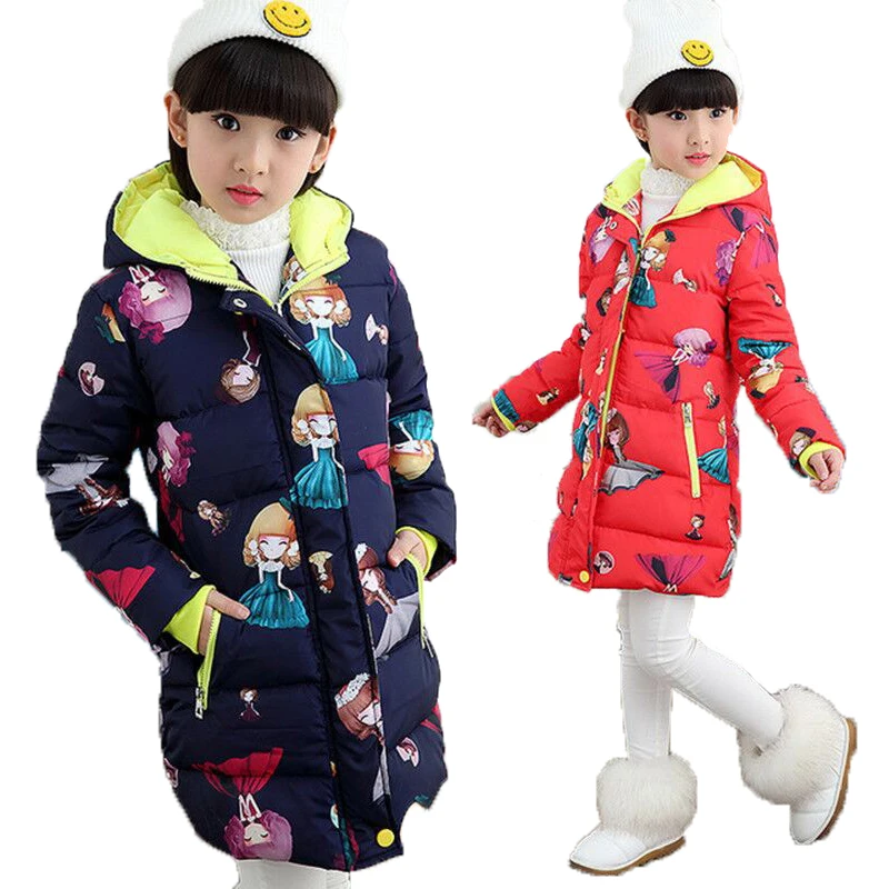 Зимняя утепленная куртка с хлопковой подкладкой для девочек детское пальто Детская верхняя одежда теплый пуховик для подростков одежда для детей от 4 до 12 лет