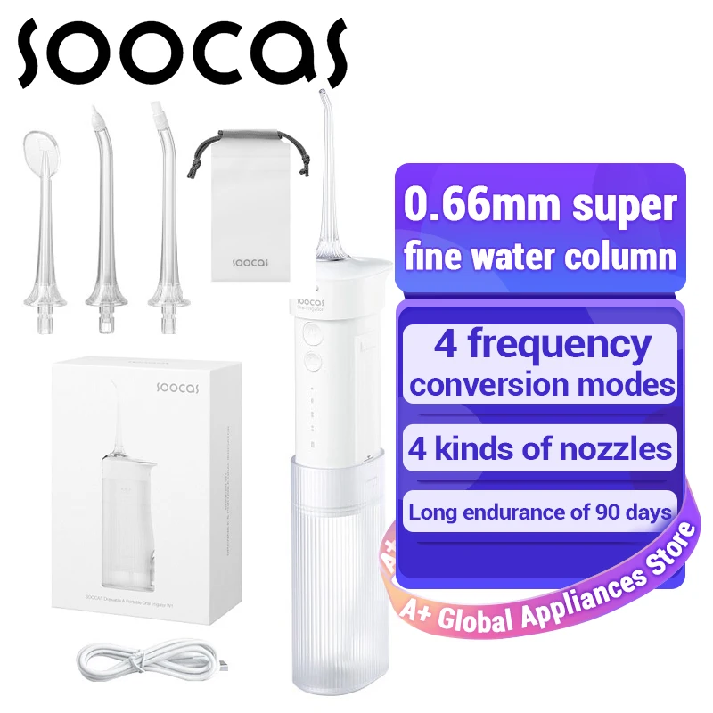 SOOCAS W1 Drawable Portable Oral Irrigator USB Typr-c Rechargeable Water Flosser Drawable Structure Portable Dental Water Jet mini level measuring portable high precision magnetic aluminum structure level horizontal measurement bubble level gauge