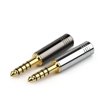 

2PCS 4.4mm Audio Jack 5 Pole Balance Earphone Plug Rhodium/Gold Plated Copper HiFi Headset Metal Wire Connector DIY