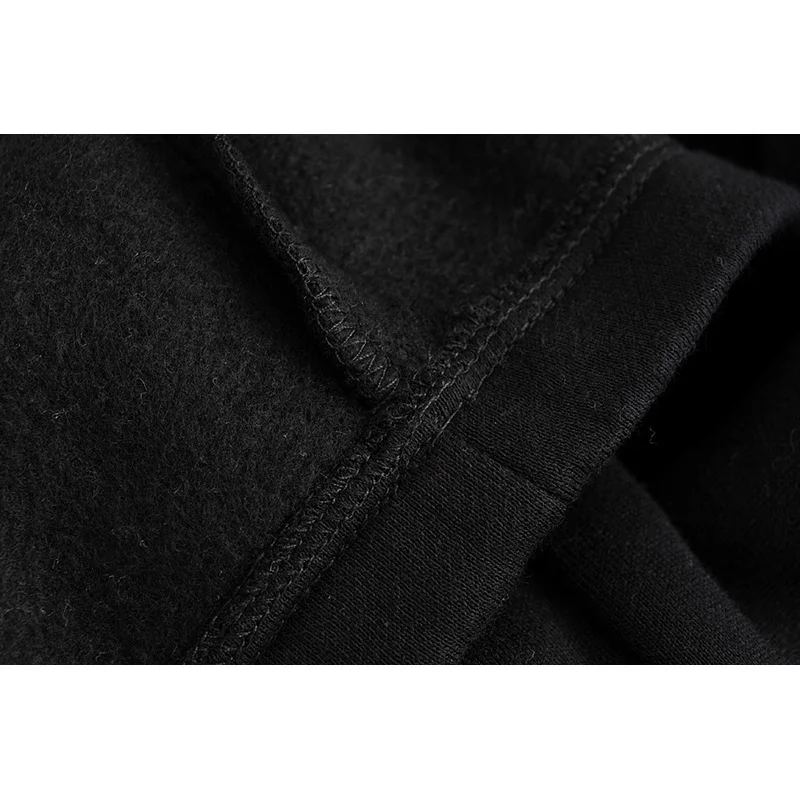 Модное пальто ZA хлопок черный с капюшоном Свободная Толстовка Повседневная негабаритная Женская толстовка