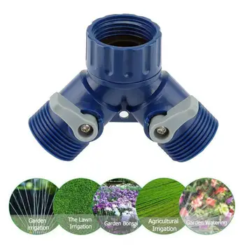

3/4 inch 2 way tap water Splitter garden tap Irrigation adapter connector Quick Pipe 1pcs valve Hose R8M3