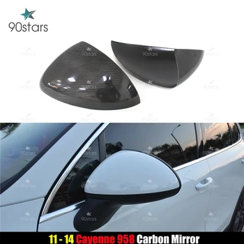 

957 958 Carbon Fiber Mirror Cover for Porsche Cayenne 957 958 2011 - Up Carbon Mirror Cover Rear Side View Caps Add on Style