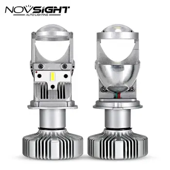 

H4 LED Car Headlight Bulbs Lamp 80W 12000LM 6500K Design Clear Beam Pattern Mini Projector Lens Headlight for Reflection Cap D40
