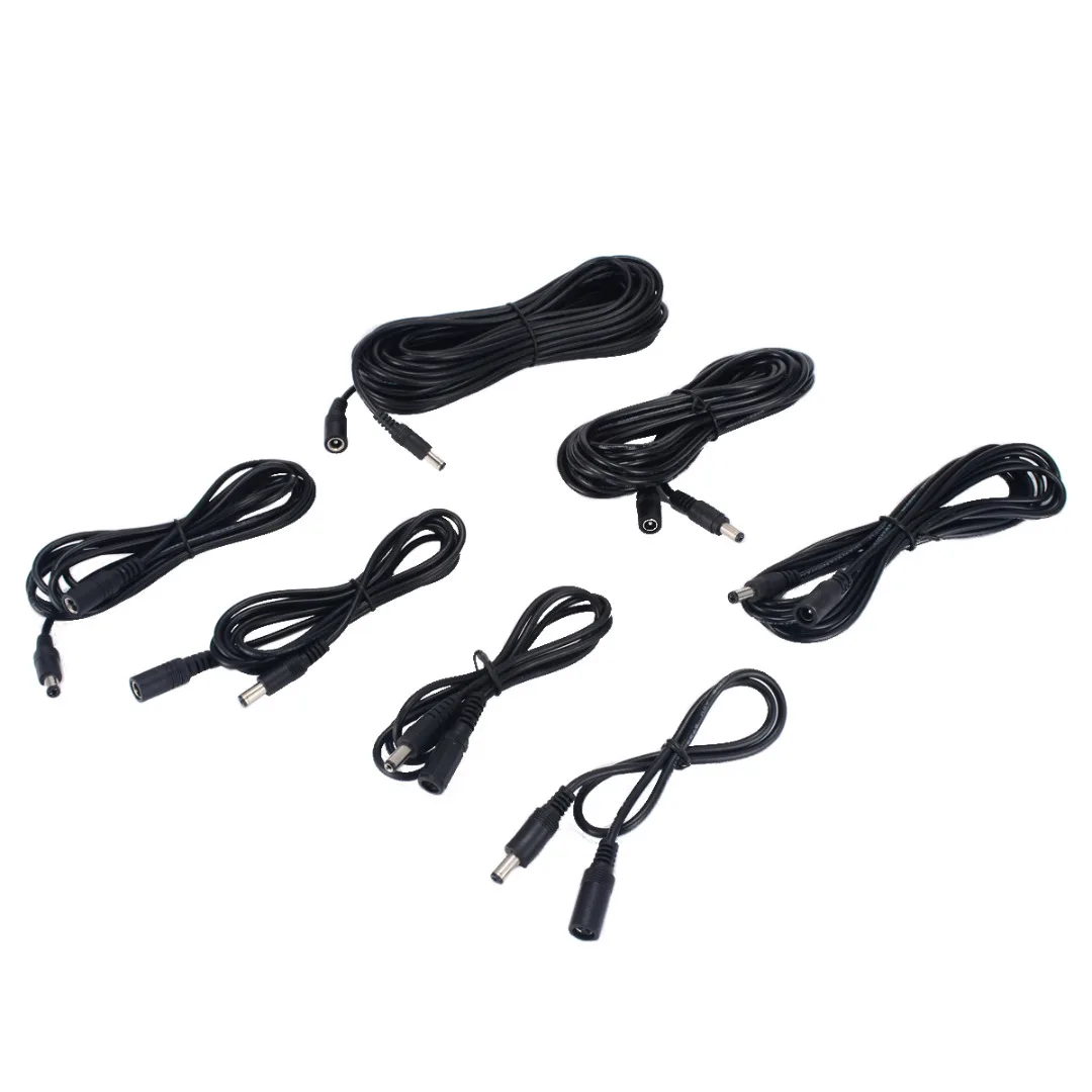 0.5M-10M DC Power Cable Extension Cord Adapter Male/female 5.5mmx2.1mm Power Supply