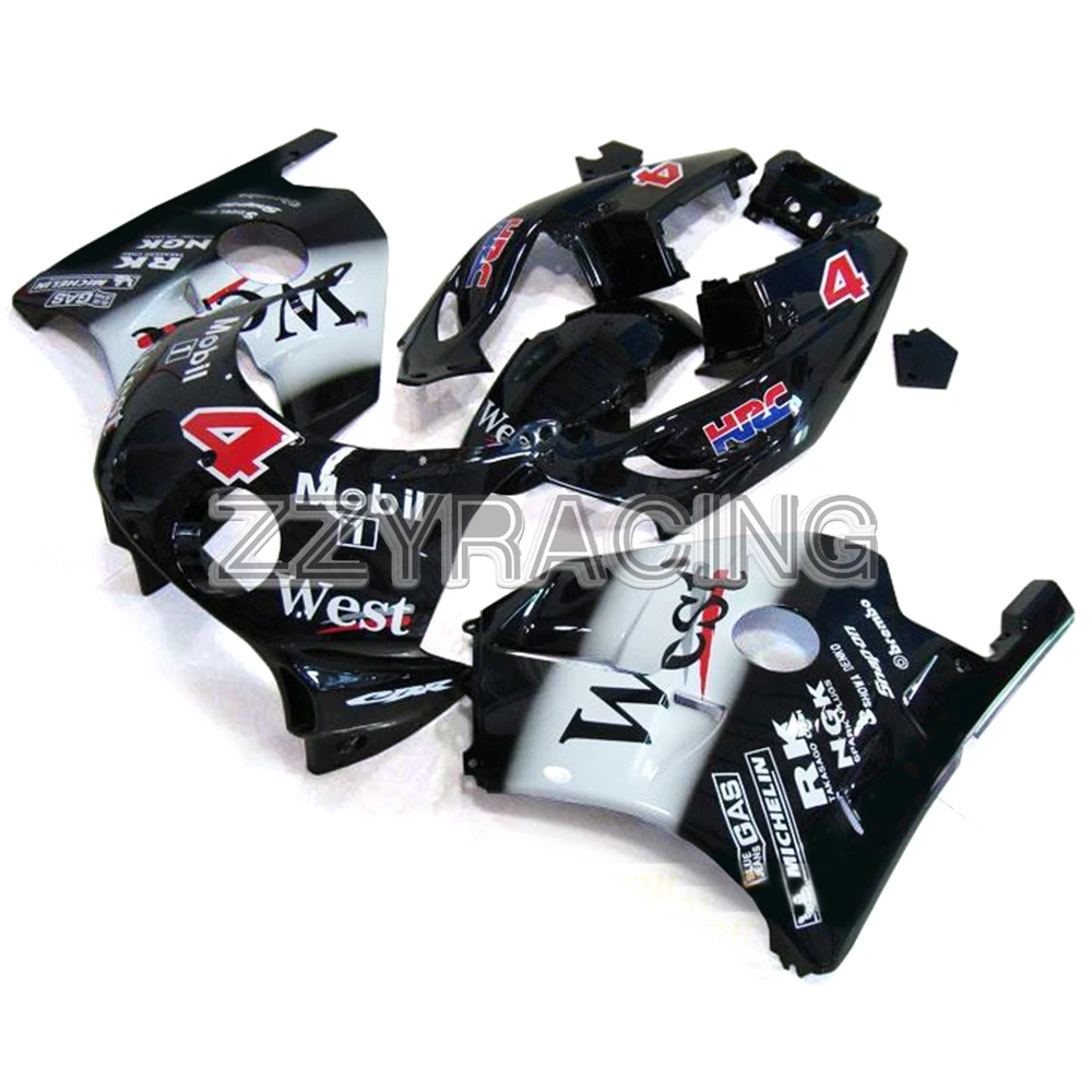 

Complete Fairings Kits for Honda CBR250RR MC22 1990 1991 1992 1993 1994 CBR250RR MC22 ABS Plastic Bodywork Black White WEST
