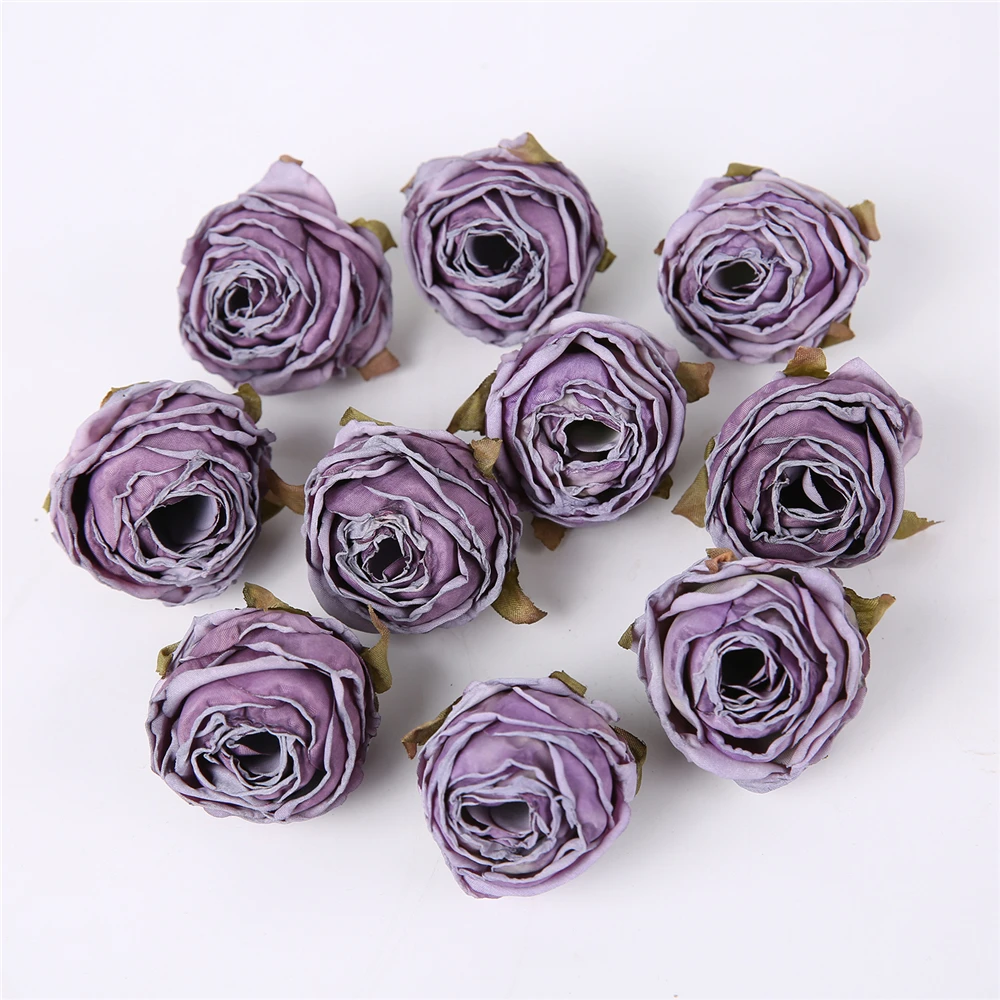 5PCS Künstliche Seide Rose Blume Kopf Verbrannt Rand Stieg Gefälschte Blume Kopf DIY Hochzeit Dekorationen Hause Handwerk Sammelalbum Zubehör – Detail 2