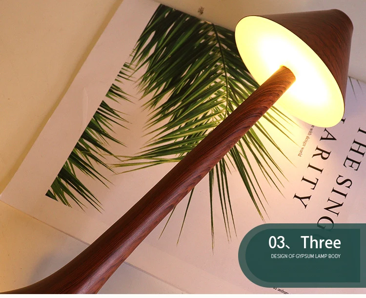 LED Iron Art Wood Grain Atmosphere Fashion Desk Lamp Touch Dimming Eye Protection Table Lamp For Living Room Bedroom Bar Light