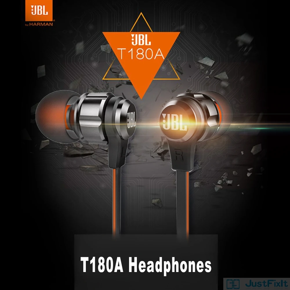 JBL T180A Stereo Earphone In Ear Running Sports Hands free Calls with Mic 3 5mm Wired Earbuds Pure Deep Bass Game Music Headset