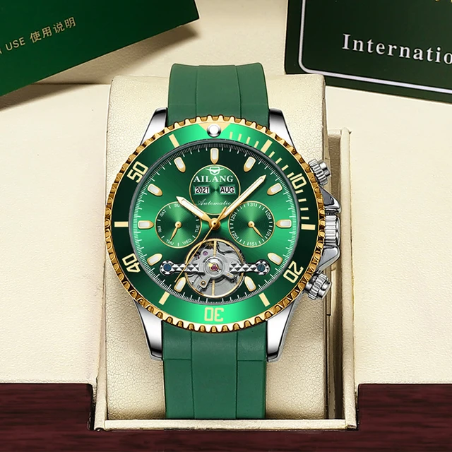 AILANG 2021 new authentic watch men's mechanical luminous watch automatic hollow fashion business mechanical men's watch 1