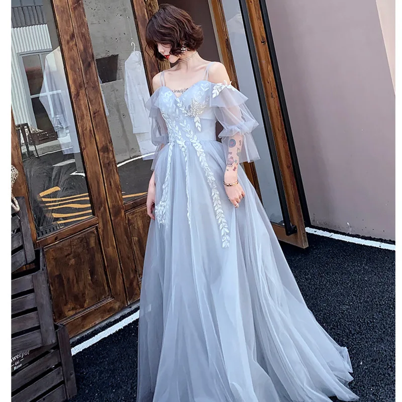 

2020 Celebrity Dress 2020 Autumn Evening Dress Female Long Banquet Dust Temperament Of Beauties Of French Students Dream Skirt