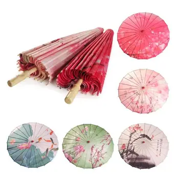 

10pcs Chinese Style Silk Women Umbrella Japanese Cherry Blossoms Silk Ancient Dance Umbrella Decorative Umbrella