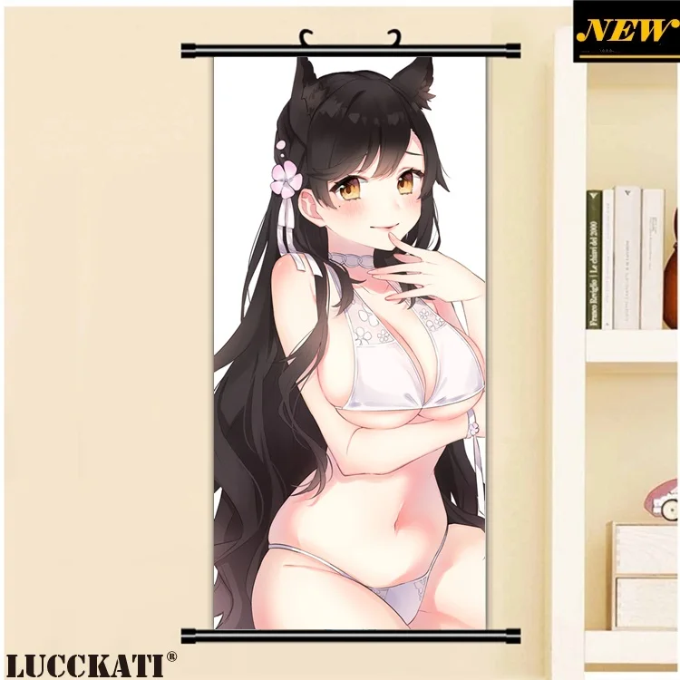 45X95 см Azur Лейн Bilan Hangxian соски без бюстгальтера животные уши калочки сексуальные лоли мультфильм аниме плакат прокрутки холст живопись
