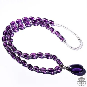 

Lady's jewe purple Crystal twist with clavicle short necklace with water drop S-shaped pendant for women