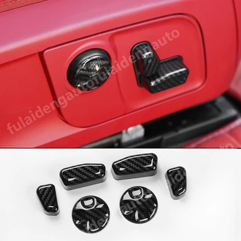 

6pcs For Maserati Levante 2016-2019 ABS Carbon fiber Seat adjustment knob trim cover Car Styling Accessories