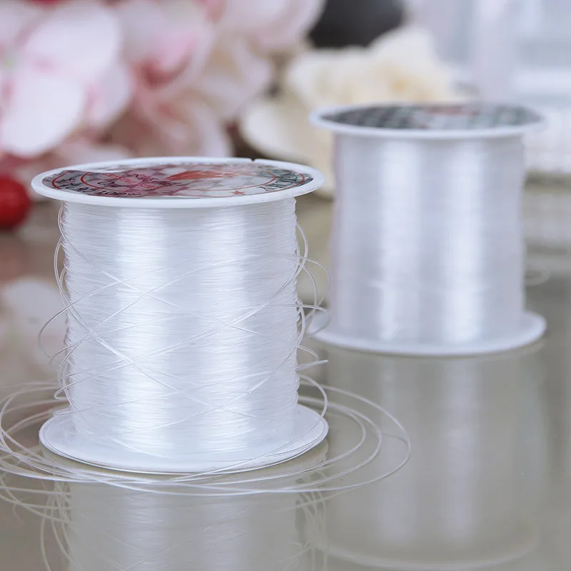 0.4mm Elastic String Clear Fishing Line Invisible Nylon Thread Jewelry  String Wire Cord String Crystal Beading Cords for Party Balloon Decor Craft Jewelry  Bracelet Making 40 Yards 