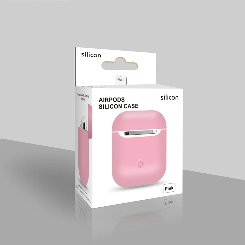 Официальный Стиль наушники защитная коробка чехол для Apple AirPods Мягкий силиконовый чехол ультра тонкий беспроводные вкладыши наушников Аксессуары - Цвет: Light Pink