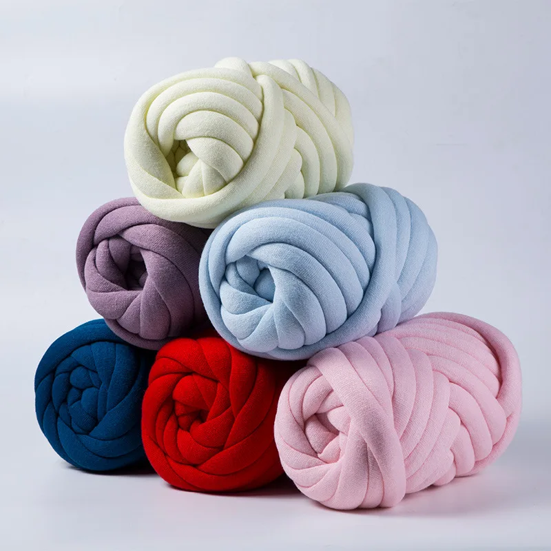 

Super Thick Knitting Yarn Blanket Hand Knitted Threads Natural Wool Chunky Yarn DIY Bulky Knit Blanket DIY Weaving