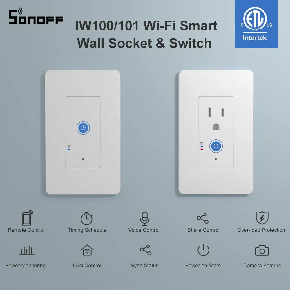 Смарт розетка SONOFF IW100/IW101US Wi Fi 15 А|Смарт-гаджеты| |