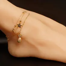 Европейский и американский лидер продаж Популярная мода и индивидуальность стиль Женские многослойные пятиконечные звезды бусины ананас Ankl