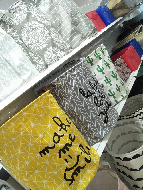 32*32*32cm Foldable Laundry Basket Toys Clothes Books Organizer Cotton Canvas Storage Basket