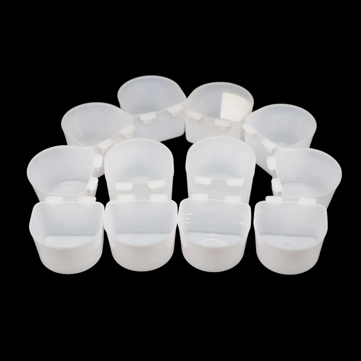 Bird Feeder Quail Parrot Feed Water Bowl Drinker Practical Water Food Cup 12Pcs For Small Bird Clip