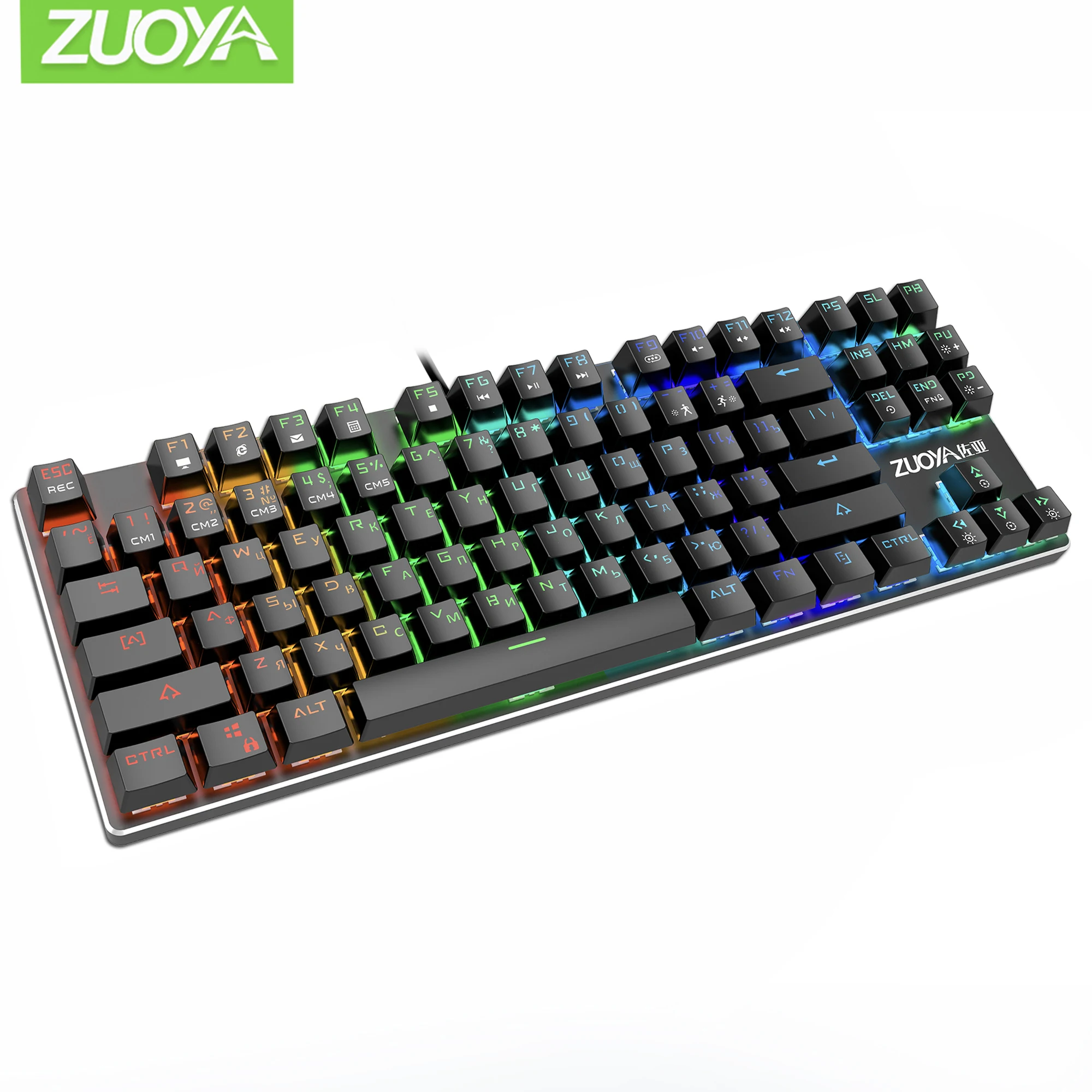 

Gaming Mechanical Keyboard Blue Red Switch 87key Anti-ghosting RGB/Mix Backlit LED USB RU/US Wired Keyboard For Gamer PC Laptop
