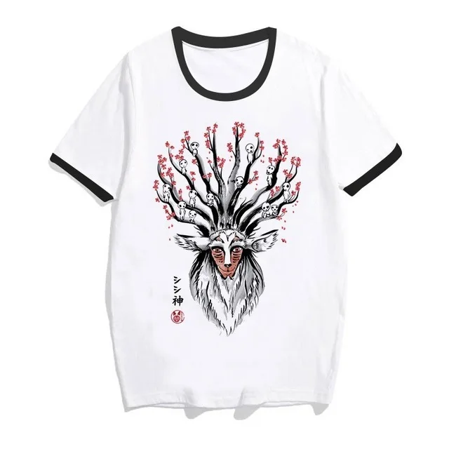 h Totoro Spirit Out Футболка Женская Студия Ghibli femme японский аниме мультфильм футболка Miyazaki Hayao одежда женская kawaii - Цвет: h