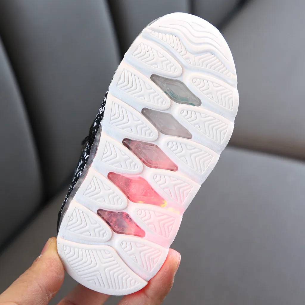 Кроссовки для маленьких девочек; сетчатые дышащие светящиеся кроссовки для маленьких девочек; спортивная обувь; Pour Fille#3