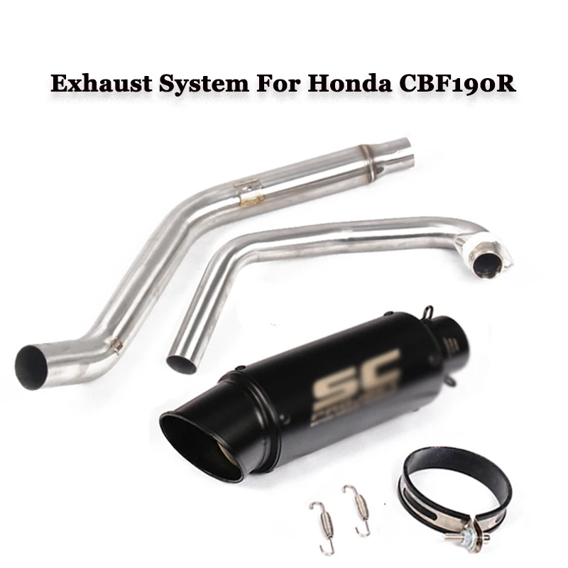 Слипоны для Honda CBF190R CB190R CBF190X moto rcycle выхлопная полная система Escape moto модифицированный глушитель с передней средней соединительной трубой - Цвет: C