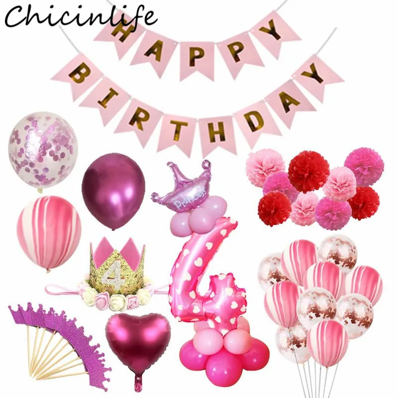 Chicinlife/вечерние повязки на голову для мальчиков и девочек 4 дня рождения с