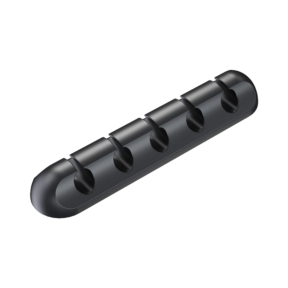 5 Clips - Black FPU органайзер для кабеля, силиконовый usb-провод, устройство для сматывания кабеля, гибкие зажимы для управления кабелем, держатель кабеля для мыши, наушников, наушников - Цвет: 5 Clips - Black
