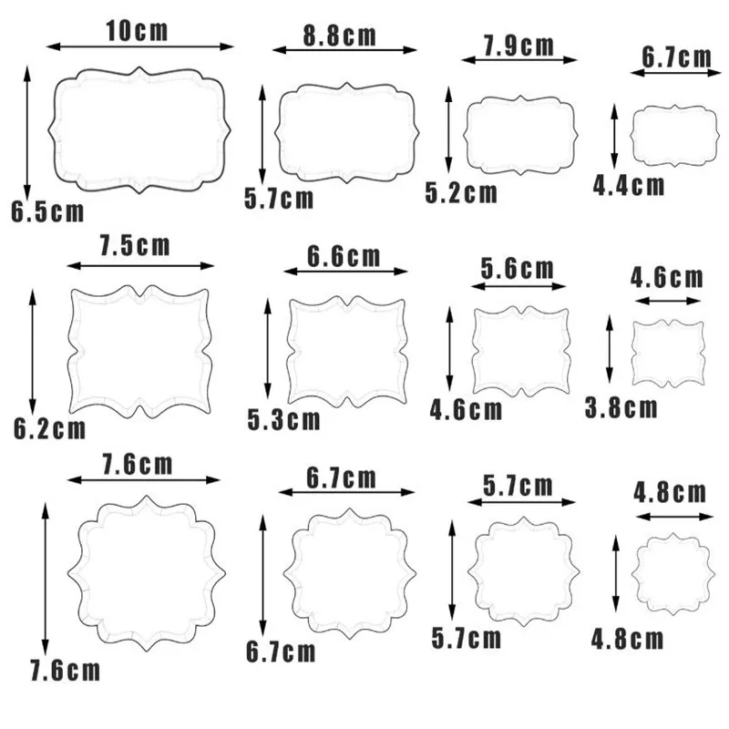 4PCS Blessing Frame Cookie Cutter cookie cutter cookie mould cookie printing mold baking mold Stainless Steel Biscuit Cookie Cutter Wedding Cake Mould Sugarcraft Baking Pastry Decorating DIY Tool