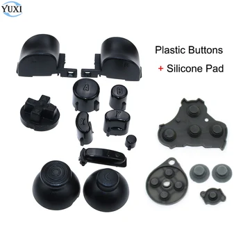

YuXi Black Plastic Buttons Joystick stick Caps & Conductive Silicone Button Pad Replacement For Gamecube For NGC controller