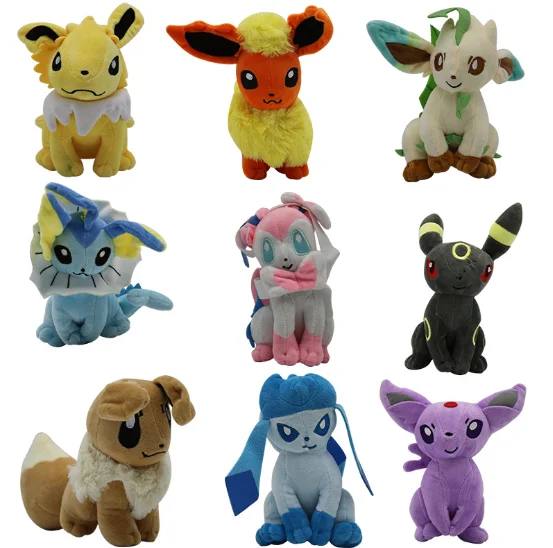 

9Pcs/Set Eevee Evolution Umbreon Espeon Jolteon Vaporeon Flareon Glaceon Leafeon Sylveon Plush Toys
