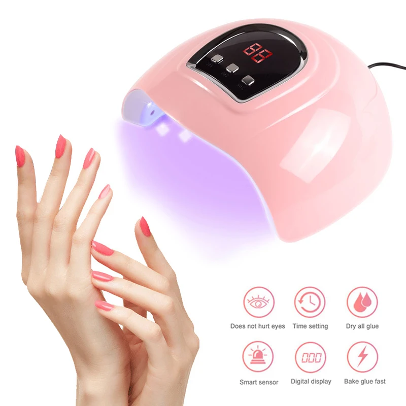 54W LED Nail Lamp for Manicure Auto-Sensing Dryer Machine For Curing UV Gel Polish With LCD Display 30/60/90s Timer | Красота и