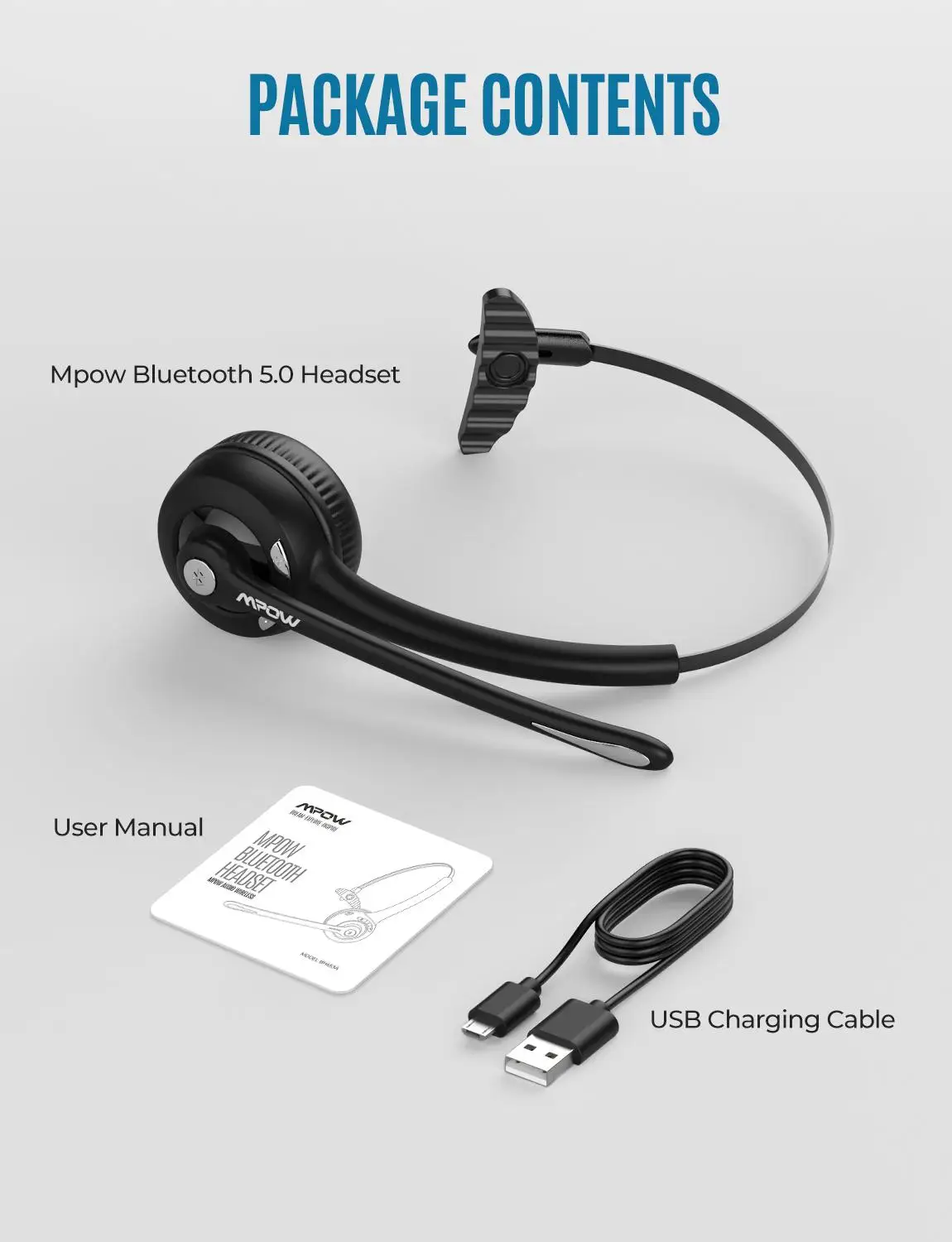 Офисная гарнитура Mpow Pro улучшенная Беспроводная Bluetooth 5 0 прозрачные наушники с