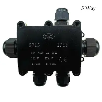 

2/3/4/5/6 Way Junction Box IP68 Waterproof Connector Fire-retardant Black