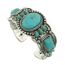  Hot sale bohemian vintage green stone bracelet bracelet for women 