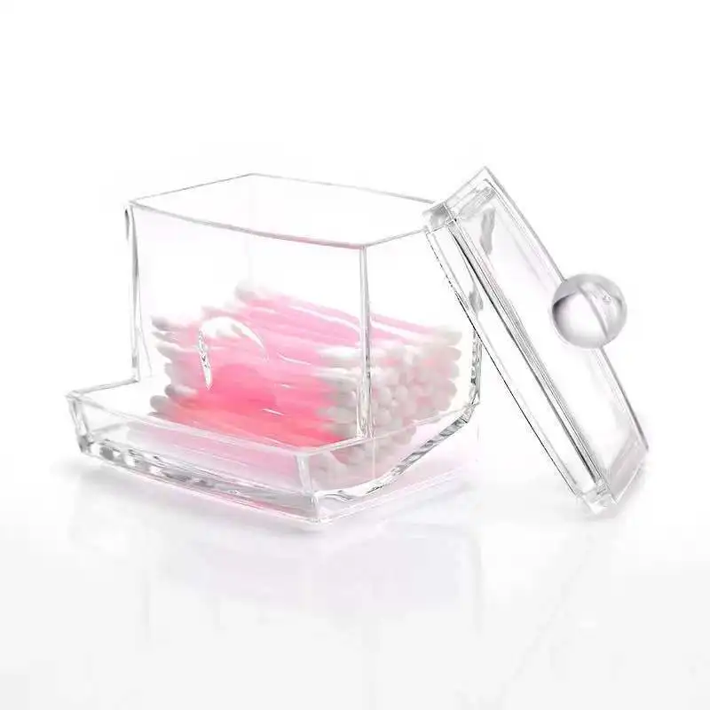 

New Products Plastic Transparent Cotton Swab Storage Box Desktop Cosmetics Finishing Box Processing Customizable-a Generation of