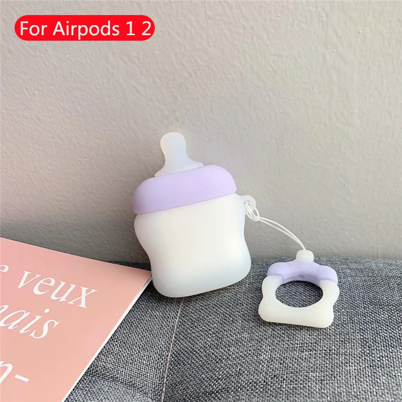 Мультяшные беспроводные bluetooth наушники чехол для apple airpods силиконовая мягкая кожаная гарнитура коробка для Airpods 2 милый защитный чехол - Цвет: 284