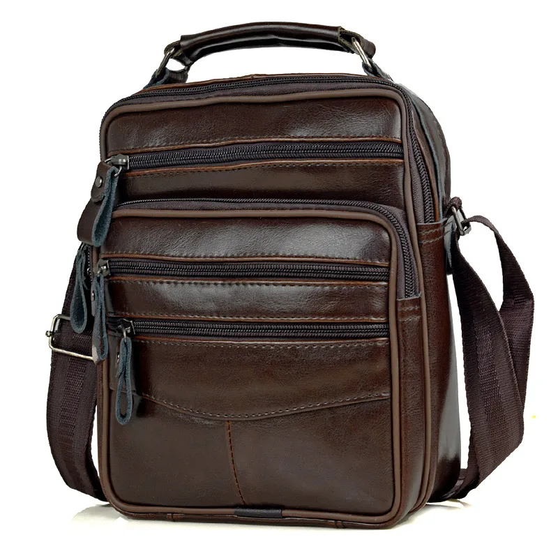 

Men Genuine Leather Handbags Male High Quality Cowhide Leather Messenger Bags Men's Ipad Business Bag Middle Size Briefcase Tote