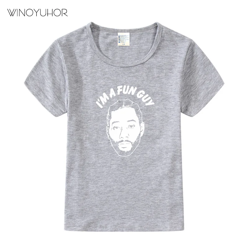 Детская футболка одежда с надписью «Kawhi Leonard 2 I'm A Fun Guy» футболка для мальчиков и девочек Детские футболки с круглым вырезом и баскетбольным мячом
