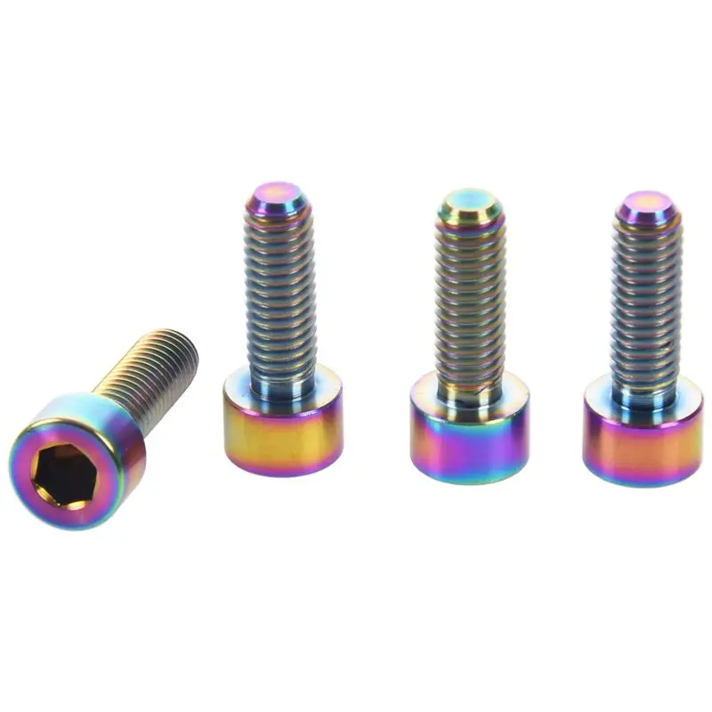 

4Pcs Ti Titanium M6x20mm Hex Hex Tapered Bolt Screw Colorful